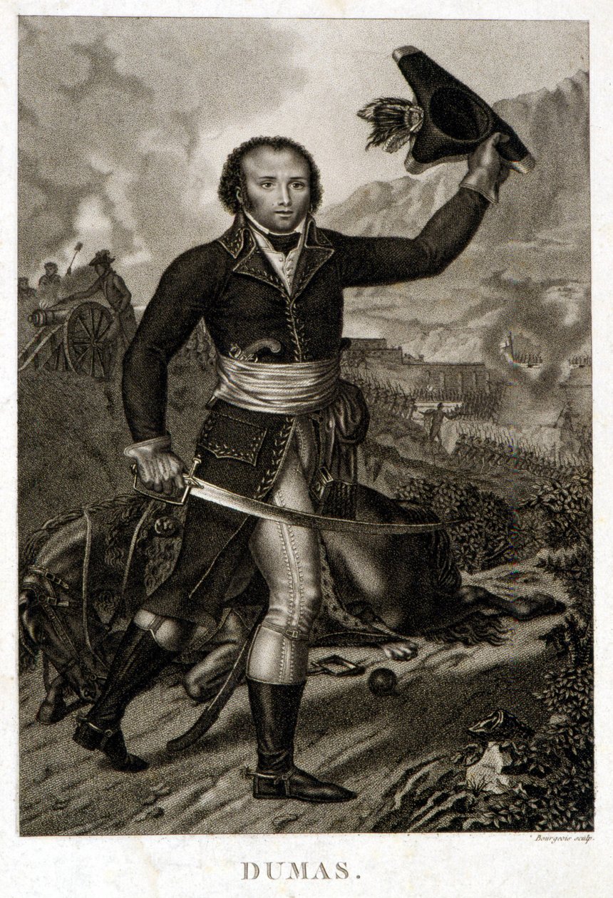 Portret van Alexandre Davy Dumas (1762-1806), vader van Alexandre Dumas Père door Unknown artist