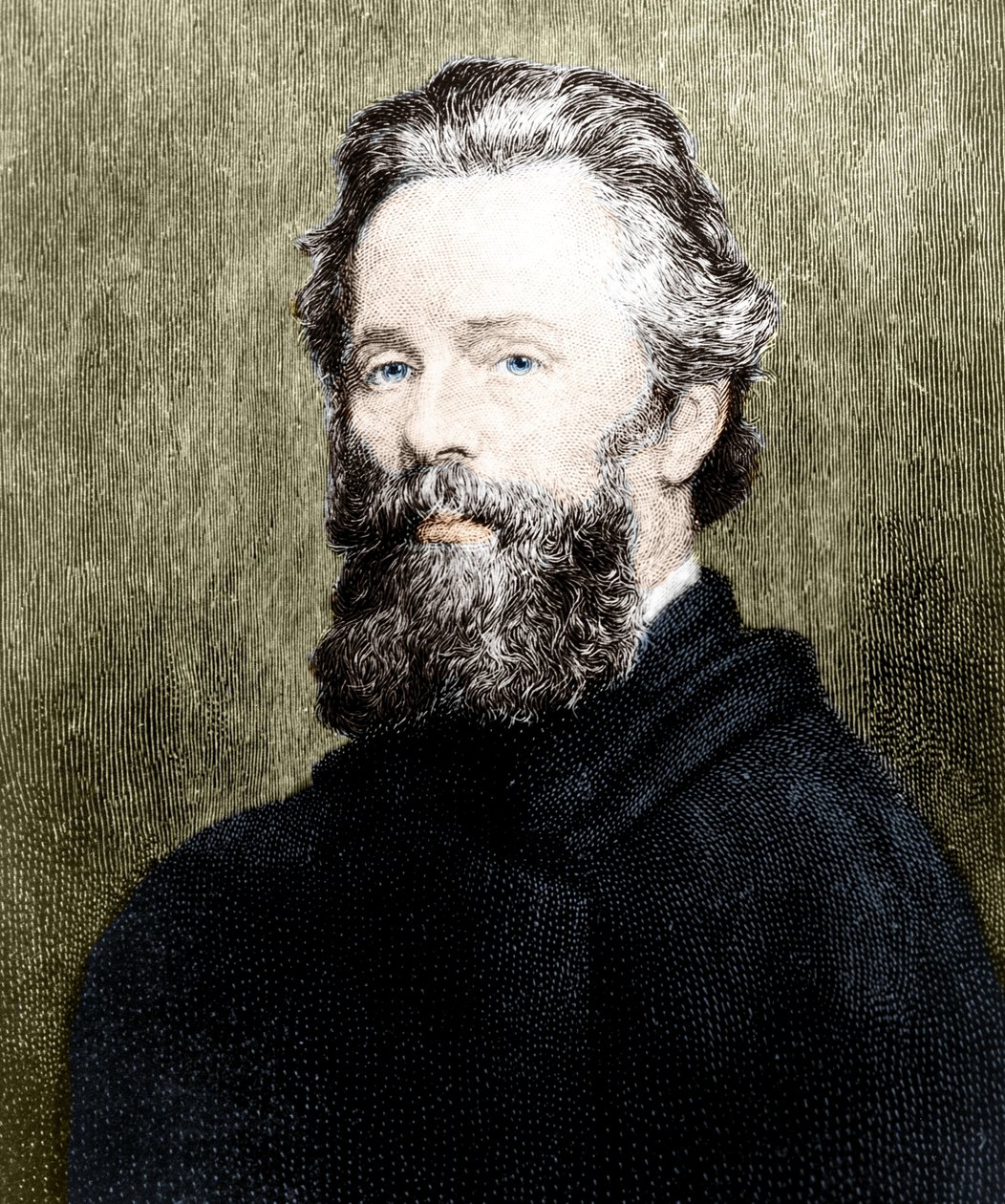 Portret van Amerikaanse dichter en romanschrijver Herman Melville (1819-1891) door Unknown artist
