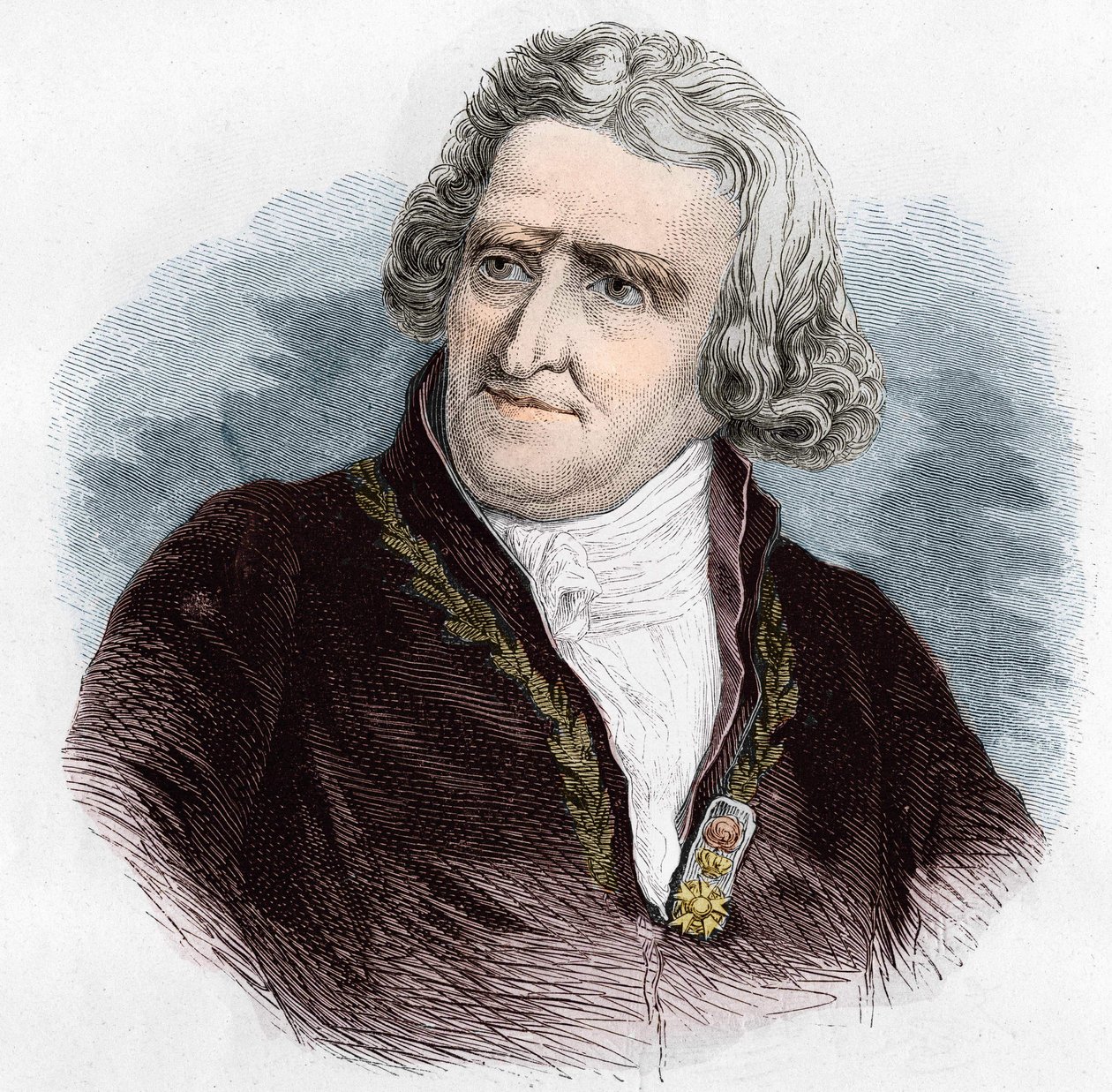 Portret van Antoine Augustin Parmentier (1737 - 1813), Franse militaire apotheker en agronoom. Gravure uit 1866 door Unknown artist
