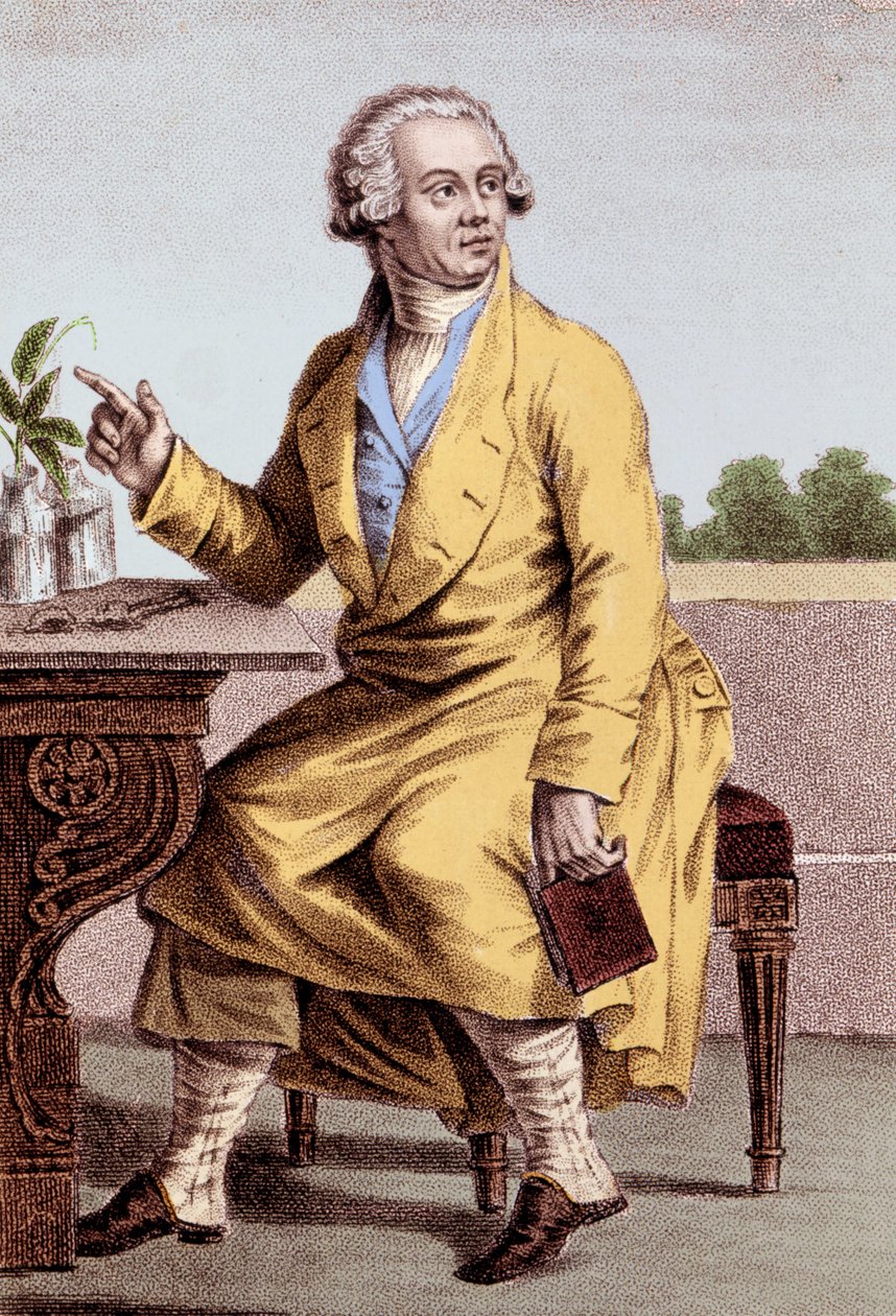 Portret van Antoine Laurent de Lavoisier (1743-1794), Franse chemicus. door Unknown artist