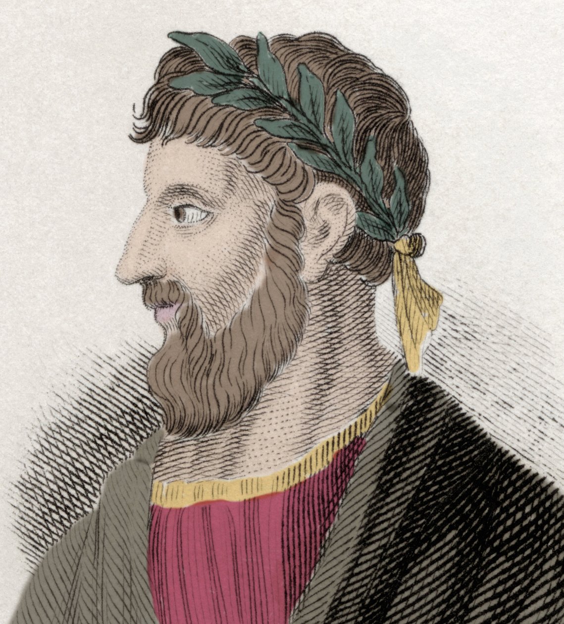 Portret van Apollonios van Tyana (Apollonius) (16 n.Chr.-98/98 n.Chr.), Griekse filosoof. Gravure uit de 19e eeuw door Unknown artist