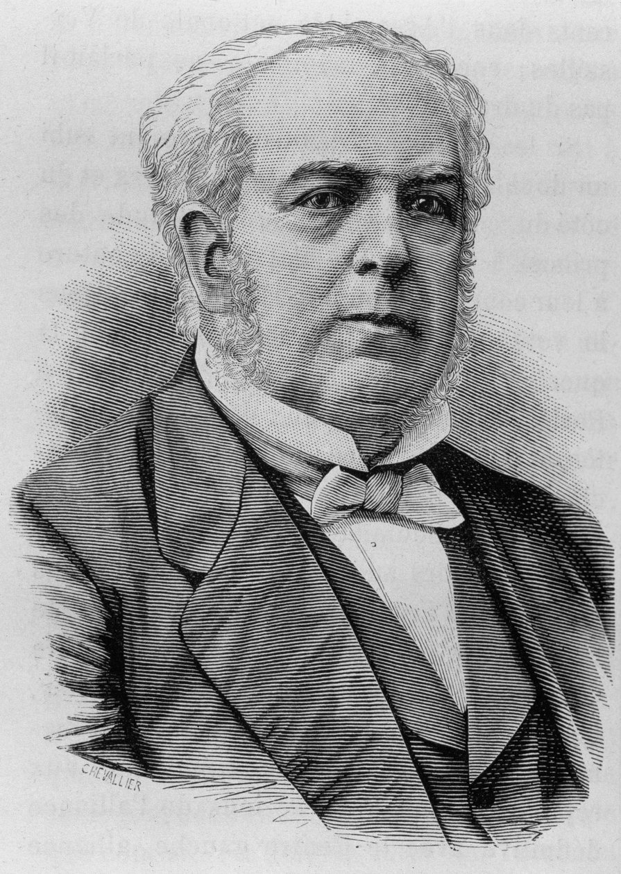 Portret van Auguste Casimir-Périer (1811 - 1876). Gravure van het einde van de 19e eeuw in 