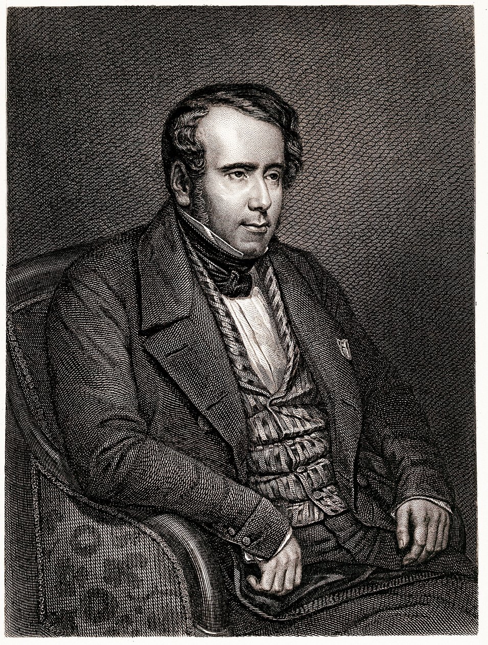 Portret van Augustin Thierry, Franse historicus (gravure) door Unknown artist
