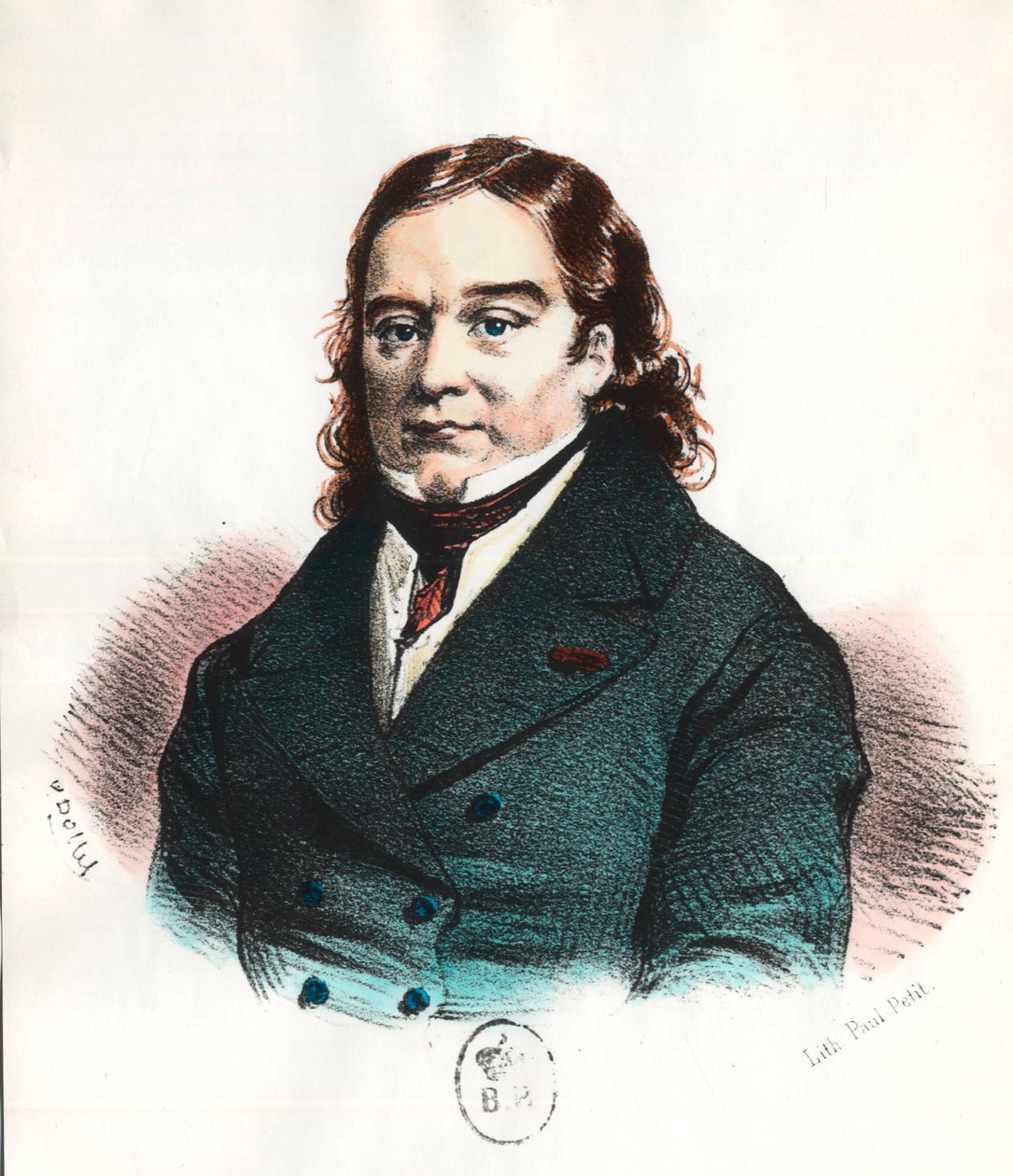 Portret van Baron Larrey (1766 - 1842), Franse militaire chirurg en uitvinder van de ambulance. Gravure uit de 19e eeuw. Privécollectie. door Unknown artist
