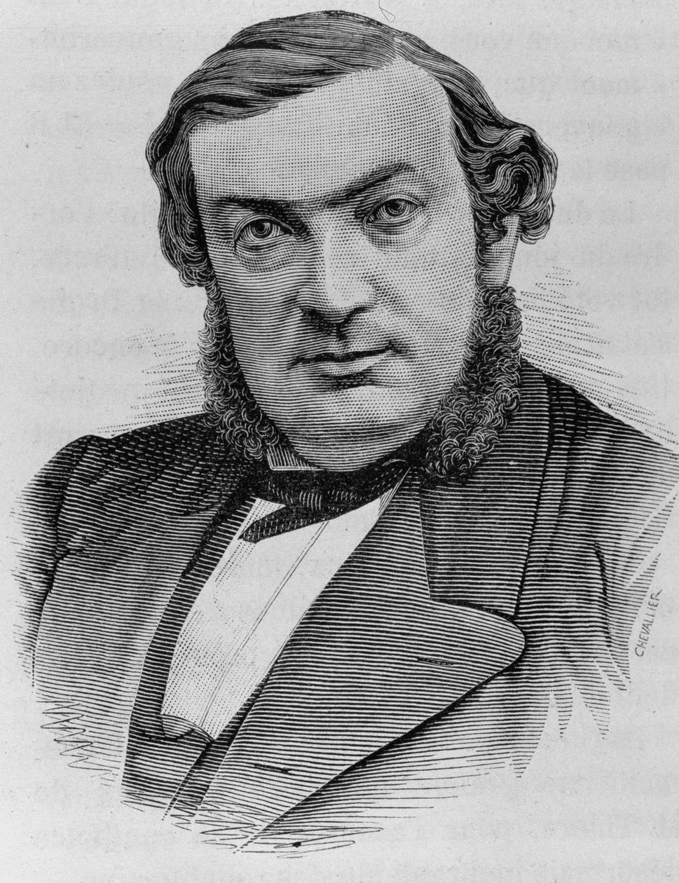Portret van Batbie. Gravure van het einde van de 19e eeuw in 