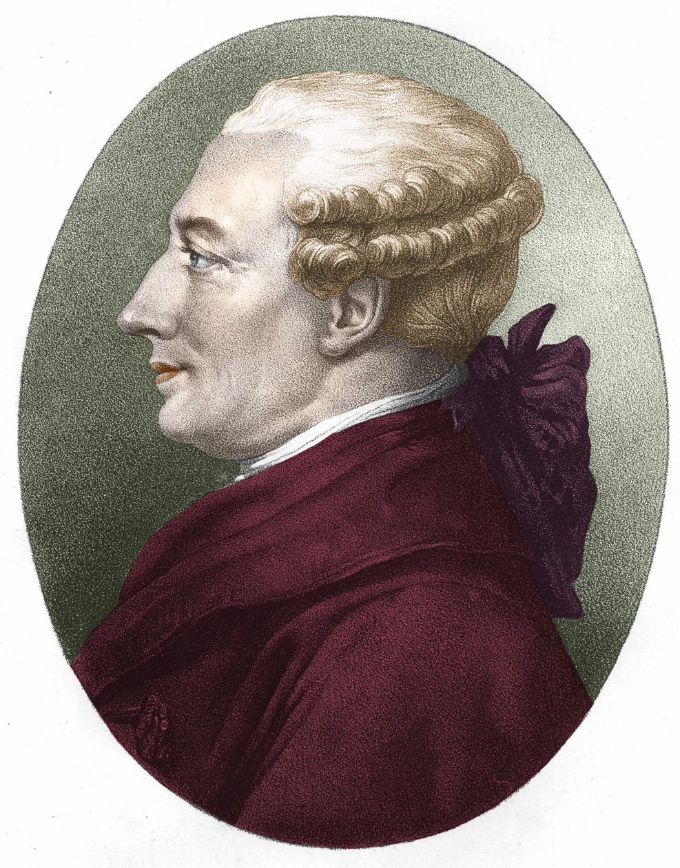 Portret van Beaumarchais. Gravure uit de 19e eeuw. door Unknown artist