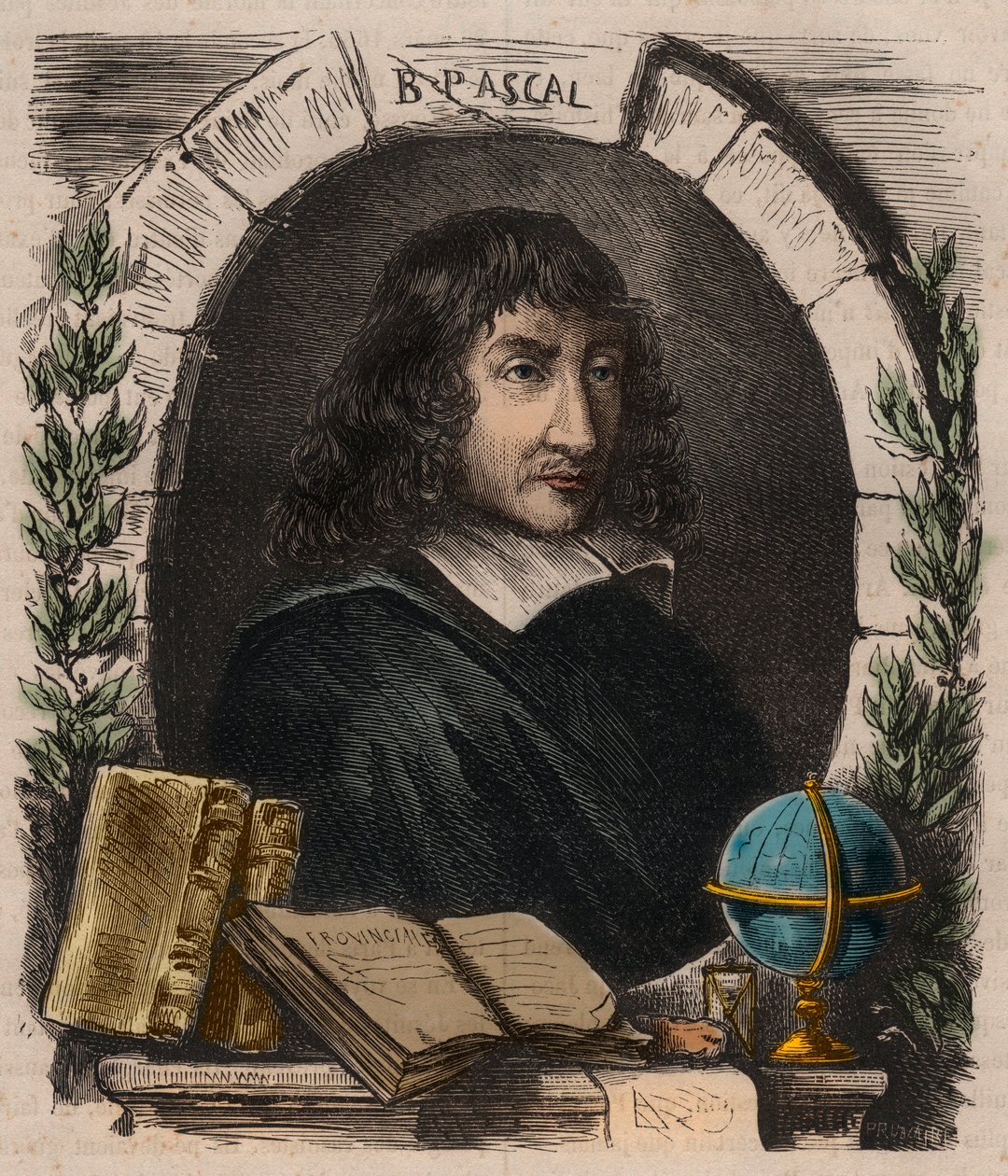Portret van Blaise Pascal (1623-1662), Franse natuurkundige, wiskundige en schrijver (gravure uit 1879) door Unknown artist