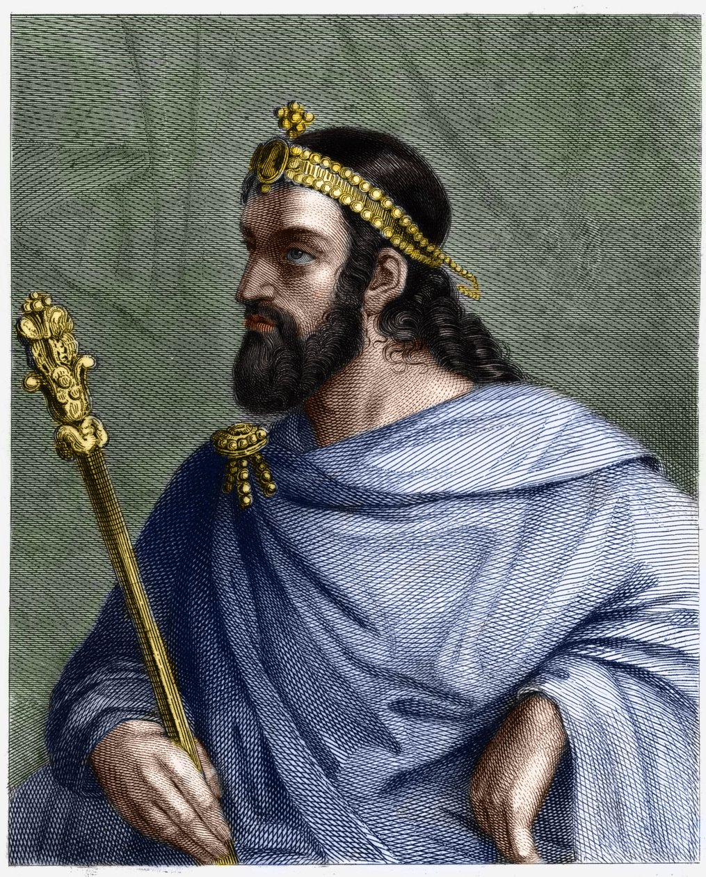Portret van Caribert (? -?) , Koning van Parijs (561 - 567) - in 