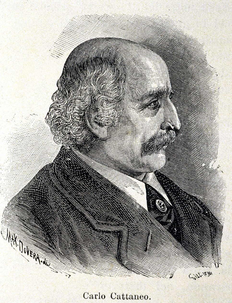 Portret van Carlo Cattaneo (1801-1869) door Unknown artist