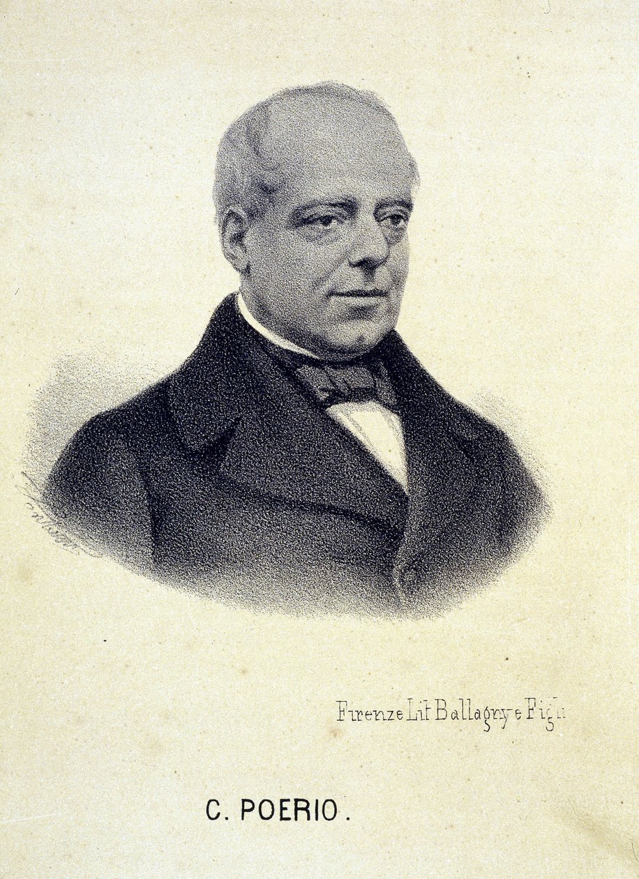 Portret van Carlo Poerio (1803 - 1867), Italiaanse revolutionair door Unknown artist