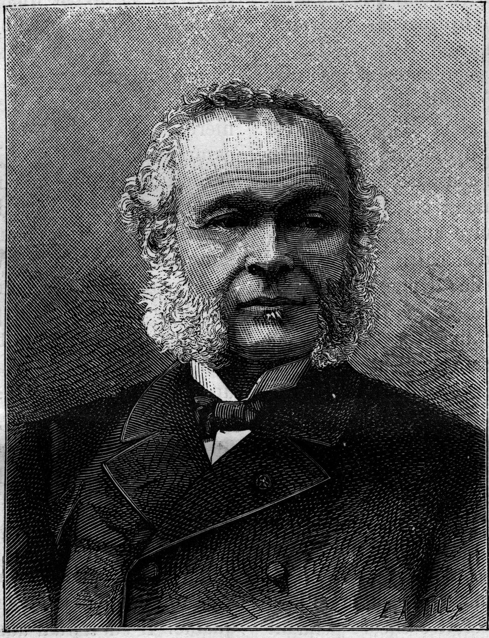 Portret van Charles Adolphe Wurtz (1817-1884), Franse chemicus en leraar. Gravure in 