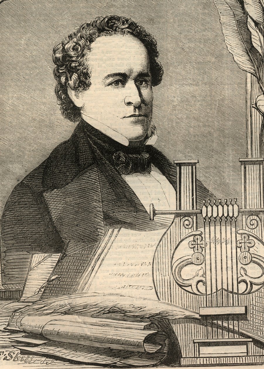 Portret van Charles Anthon (1797-1867), Amerikaanse professor. Gravure in 