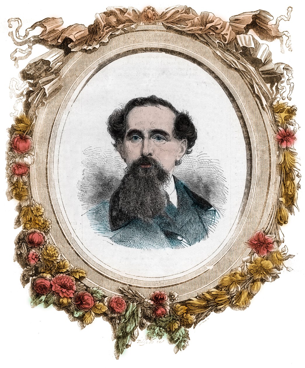 Portret van Charles Dickens (1812-1870) Engelse romanschrijver, gravure door Unknown artist