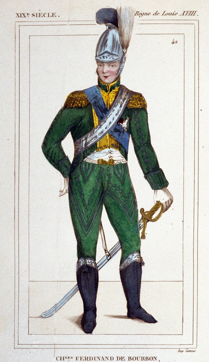 Portret van Charles Ferdinand de Bourbon (Hertog van Berry) 1778 -1820 door Unknown artist