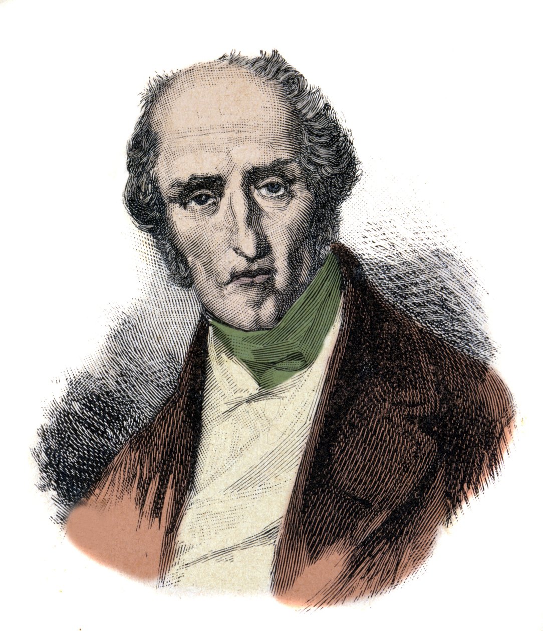 Portret van Charles Fourier (1772 - 1837), Franse socialistische theoreticus. Gravure uit de 19e eeuw door Unknown artist