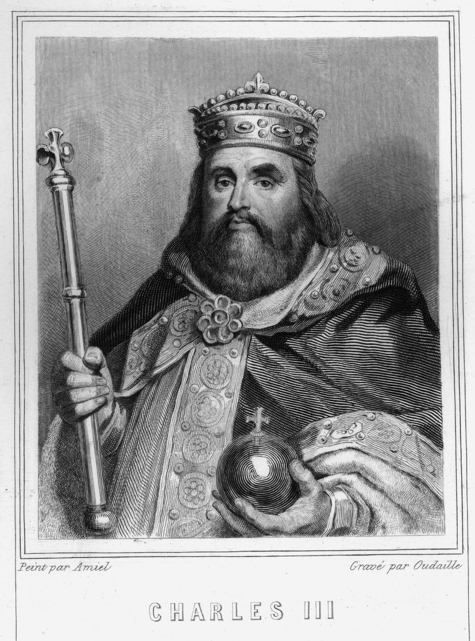 Portret van Karel III (839 - 888), keizer van het Westen (881 - 887) en regent van Frankrijk (884 - 887) - in 
