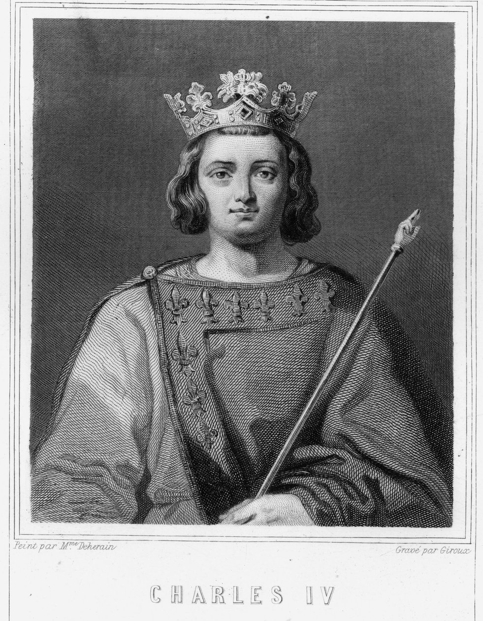 Portret van Karel IV de Schone (1294 - 1328), Koning van Frankrijk - in 