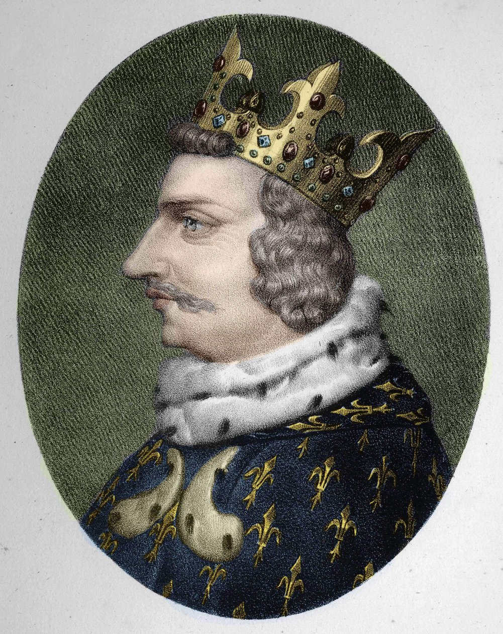 Portret van Karel V de Wijze (1338 - 1380), koning van Frankrijk door Unknown artist