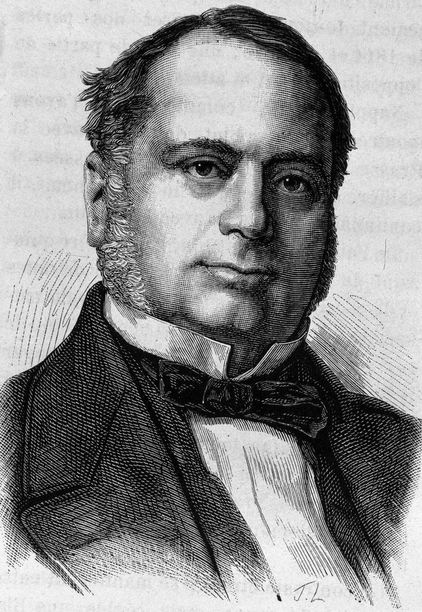 Portret van Charles Valletta (? - 1881). Gravure van het einde van de 19e eeuw in 
