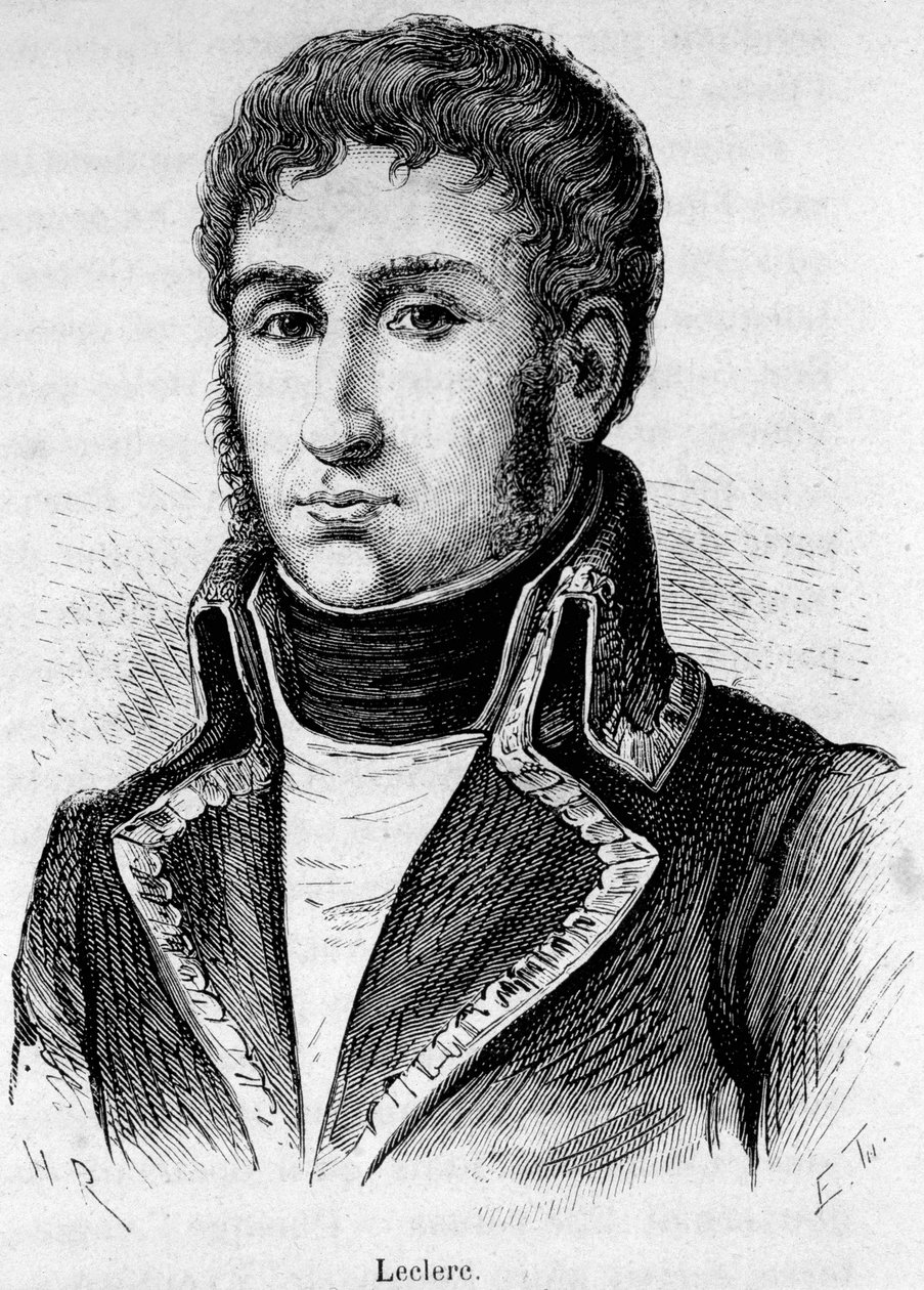 Portret van Charles Victor Emmanuel Leclerc (1772-1802), Franse generaal, hij sloot zich aan bij Bonaparte bij het beleg van Toulon in 1793 en trouwde met Marie-Paulette genaamd Pauline Bonaparte in 1797 door Unknown artist