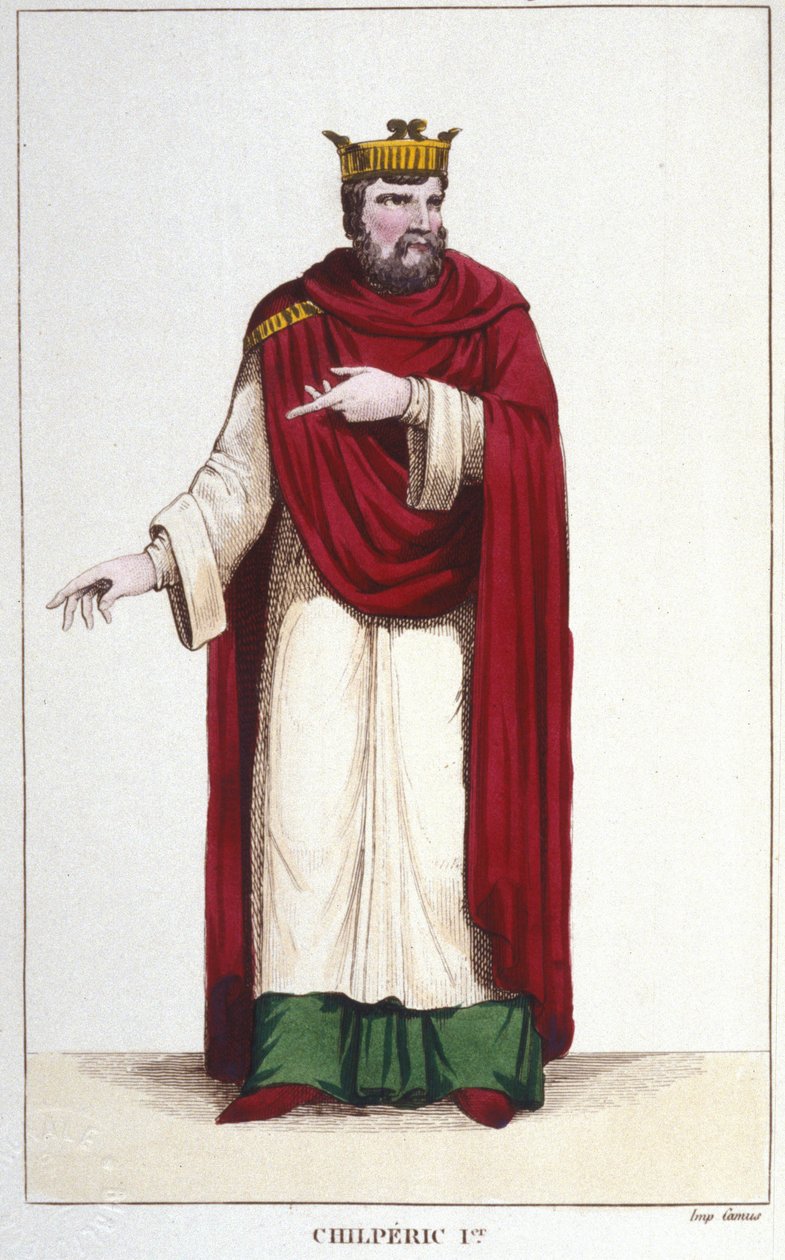 Portret van Chilperic I (539 - 584), koning van Neustrië door Unknown artist