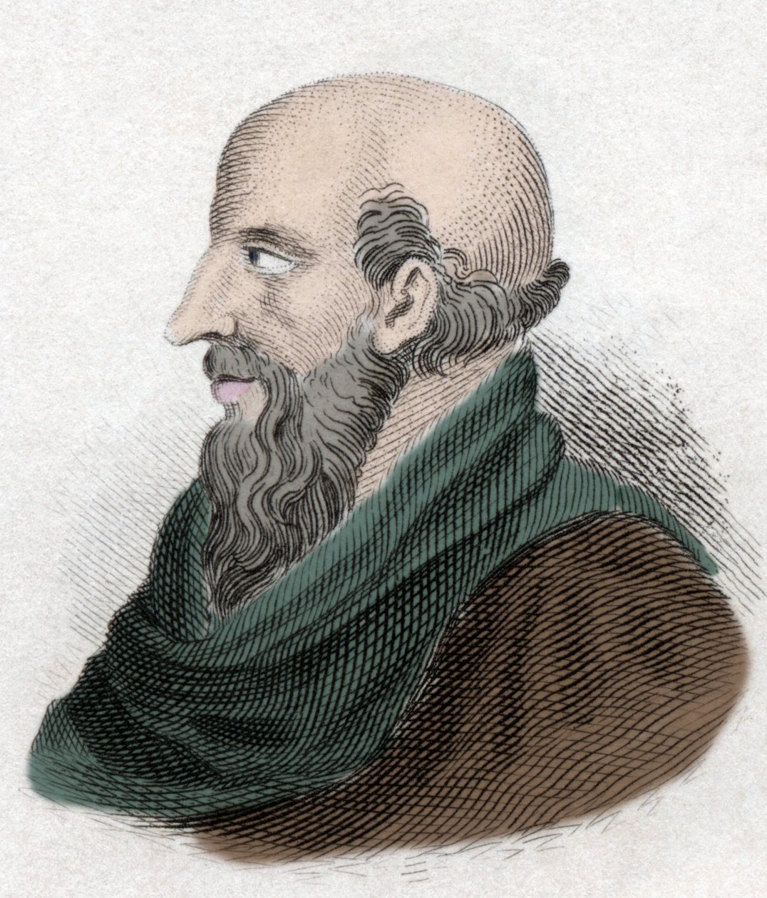 Portret van Chrysippus van Soli, stoïcijnse filosoof (280-206 v.Chr.) Gravure uit de 19e eeuw door Unknown artist
