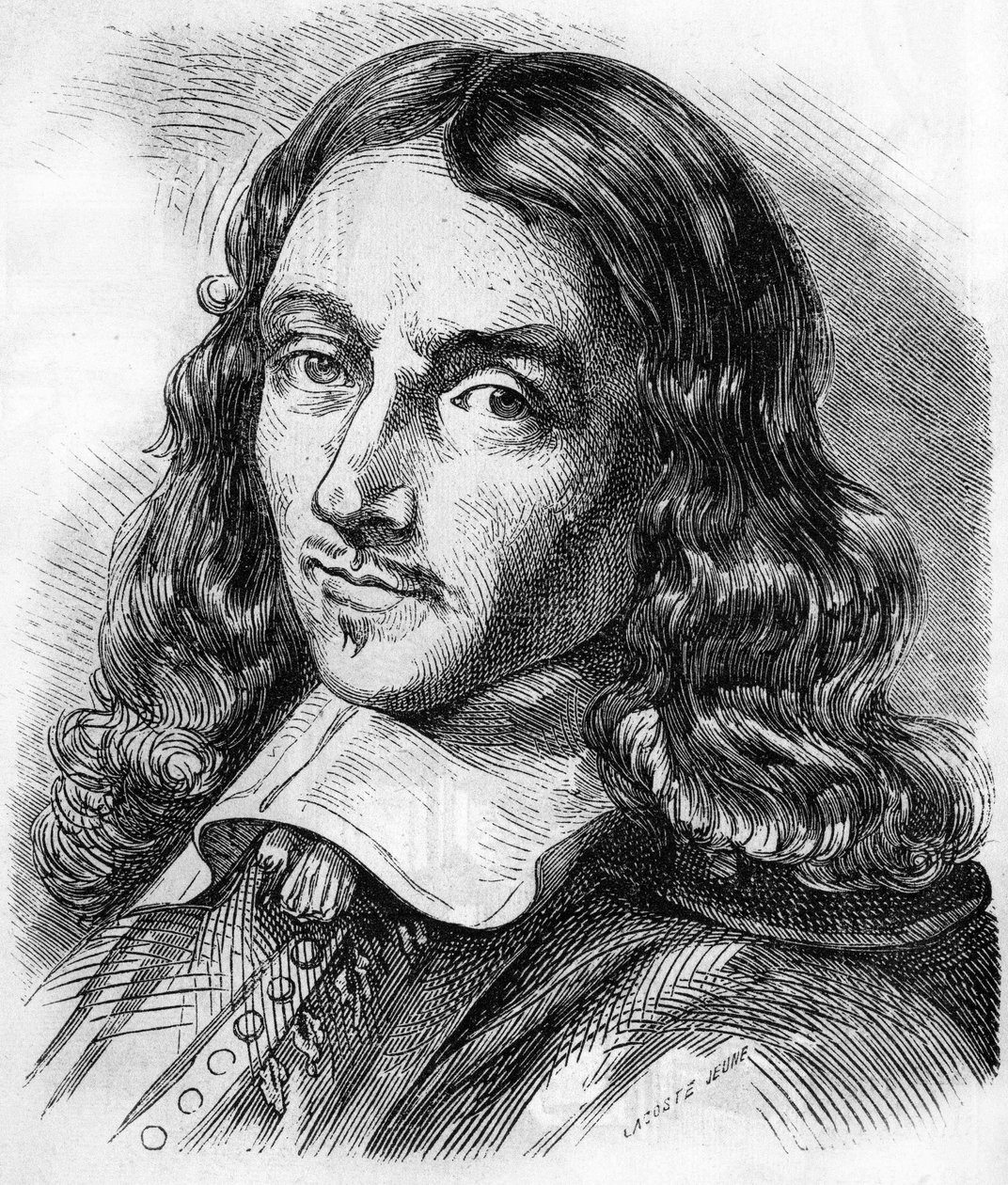 Portret van Claude Perrault (1613 - 1688) Franse architect, arts en natuurkundige. Gravure uit 1866 door Unknown artist