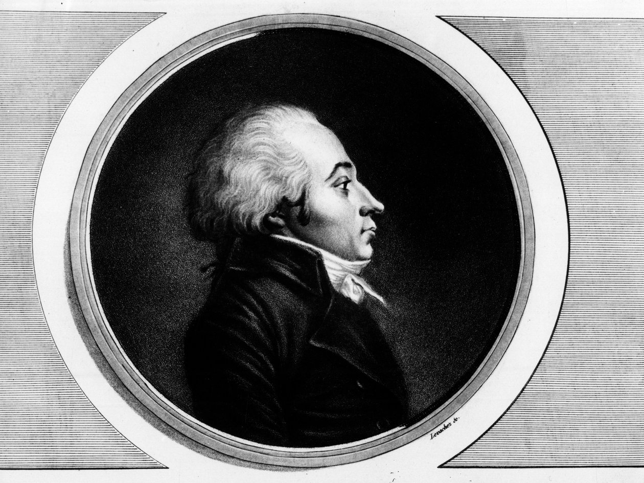 Portret van Claude Roberjot (1752-1799), afgevaardigde van Saone-et-Loire bij de Nationale Conventie. Gravure in 