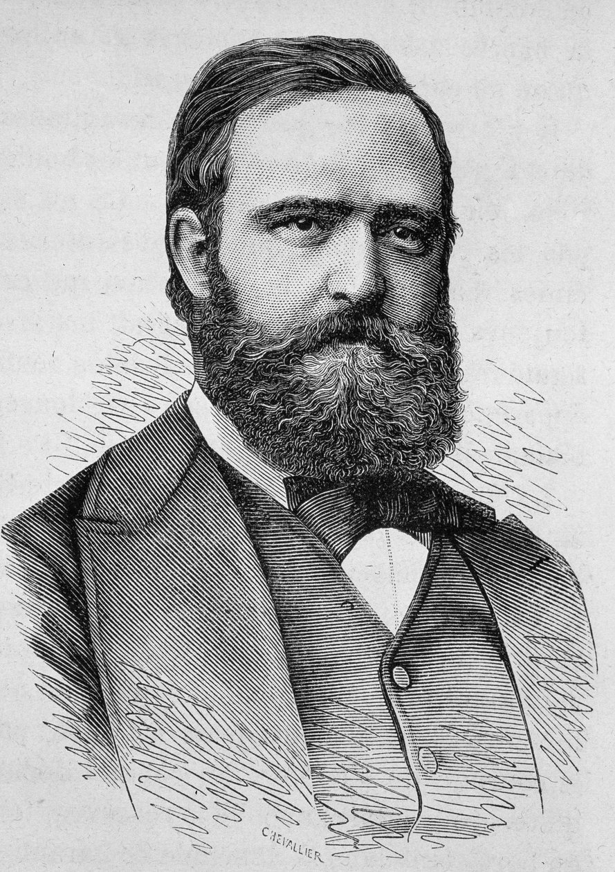 Portret van Clément Duvernois. Gravure van het einde van de 19e eeuw in 