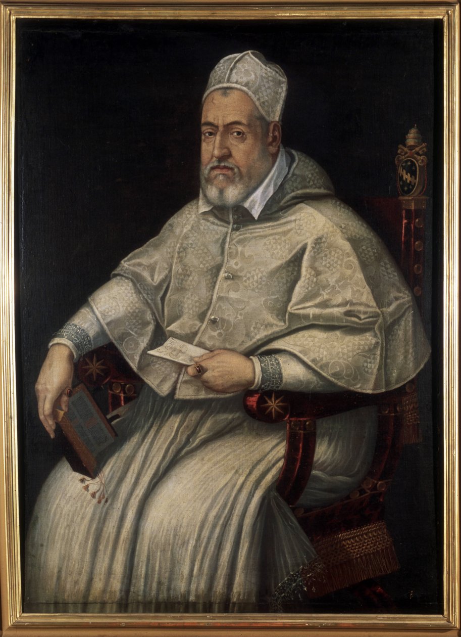 Portret van Clemens VIII (1536 - 1605). Schilderij uit de 16e of 17e eeuw. Museo di Roma. Rome door Unknown artist