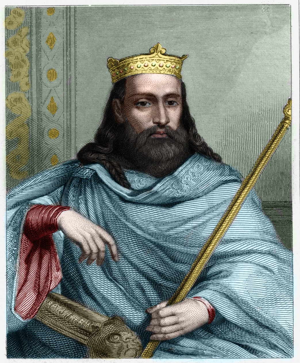 Portret van Clotaire (Clothaire) I (497 - 561), Koning van Neustrië en Koning van de Franken - in 
