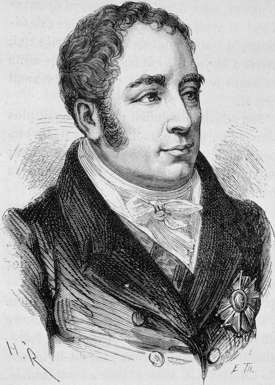 Portret van Graaf Pierre Bruno Daru (1767 - 1829). Gravure van het einde van de 19e eeuw in 