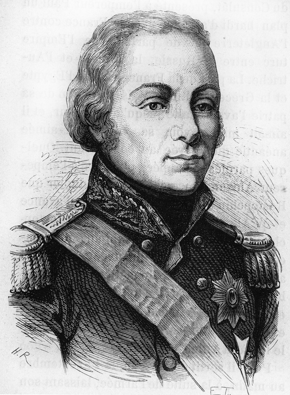 Portret van graaf Rostopchine (1765 - 1826). Gravure van het einde van de 19e eeuw in 