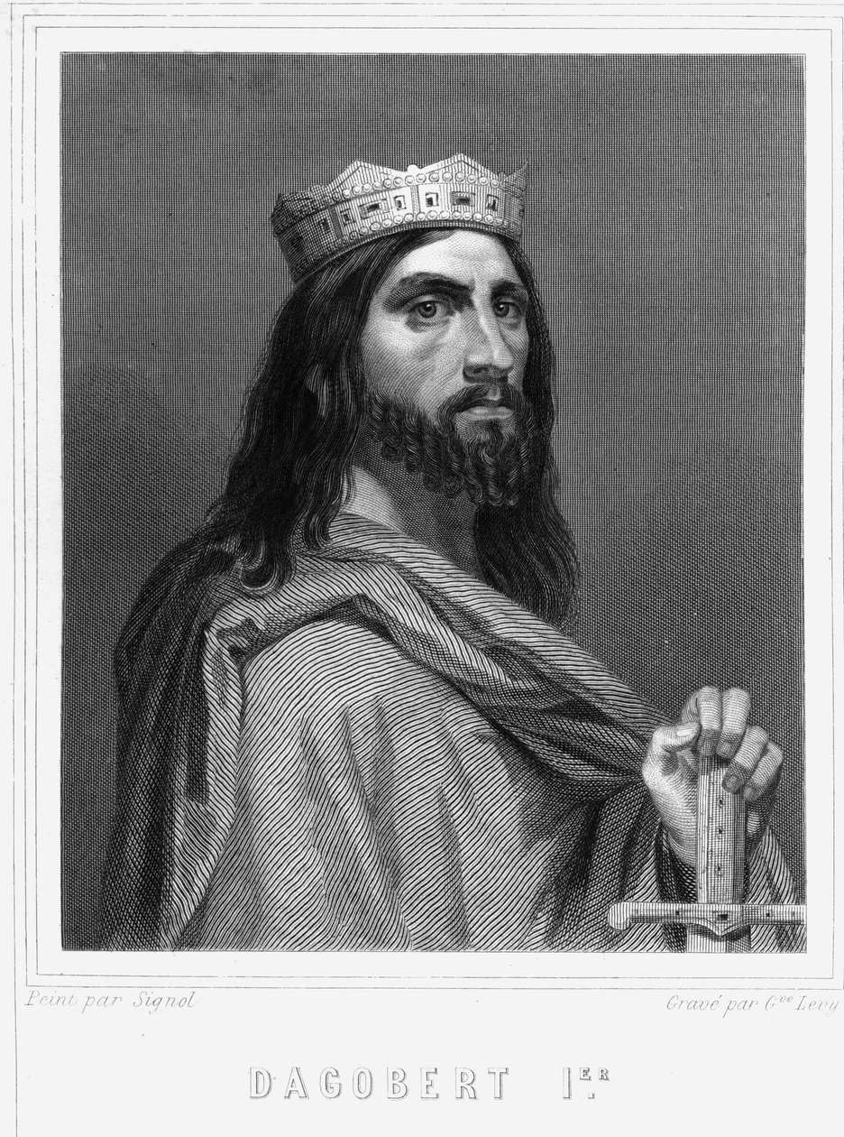 Portret van Dagobert I (? -?), koning van de Franken - in 