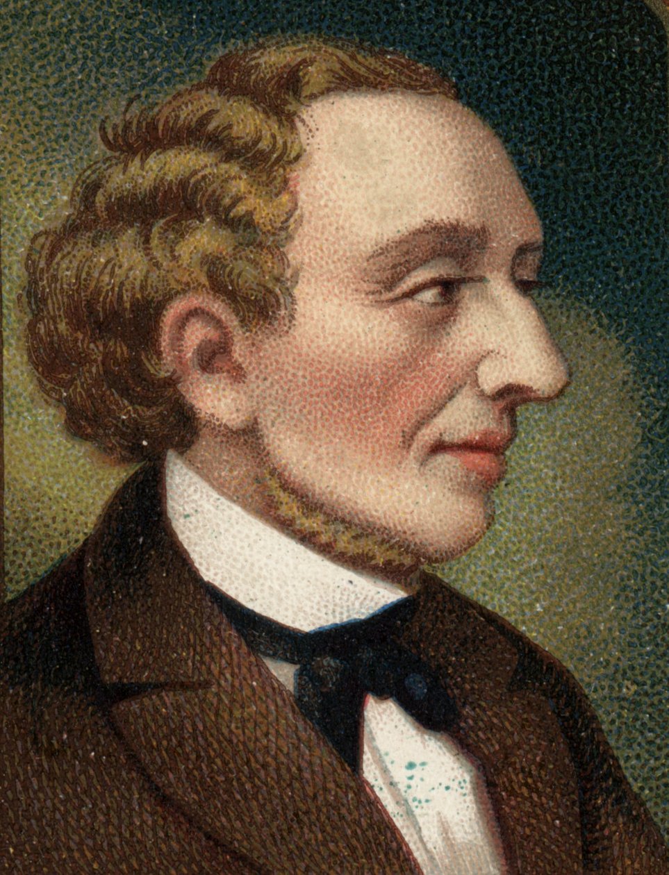 Portret van de Deense schrijver en dichter Hans Christian Andersen (1805-1875). door Unknown artist
