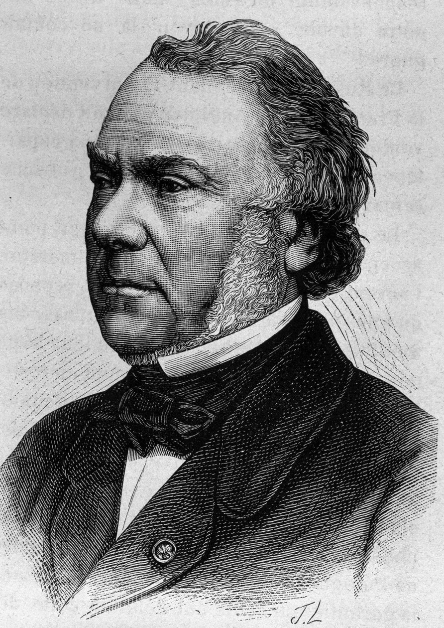Portret van Delangle. Gravure uit het einde van de 19e eeuw in 