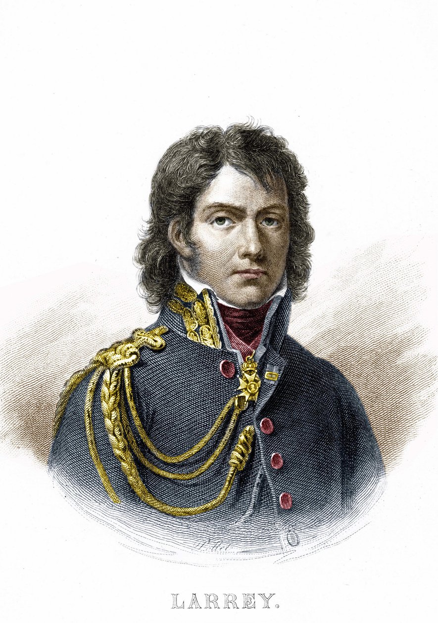 Portret van Dominique Jean, Baron Larrey (1766 - 1842), Franse militaire chirurg en uitvinder van de ambulance. Gravure uit de 19e eeuw. door Unknown artist