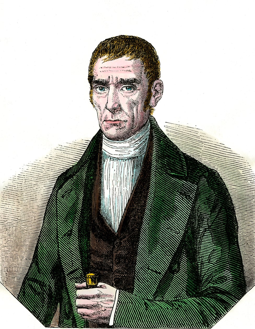 Portret van Don Joaquim Suares (1781-1868) President van de Republiek Uruguay. Gravure uit de 19e eeuw. door Unknown artist