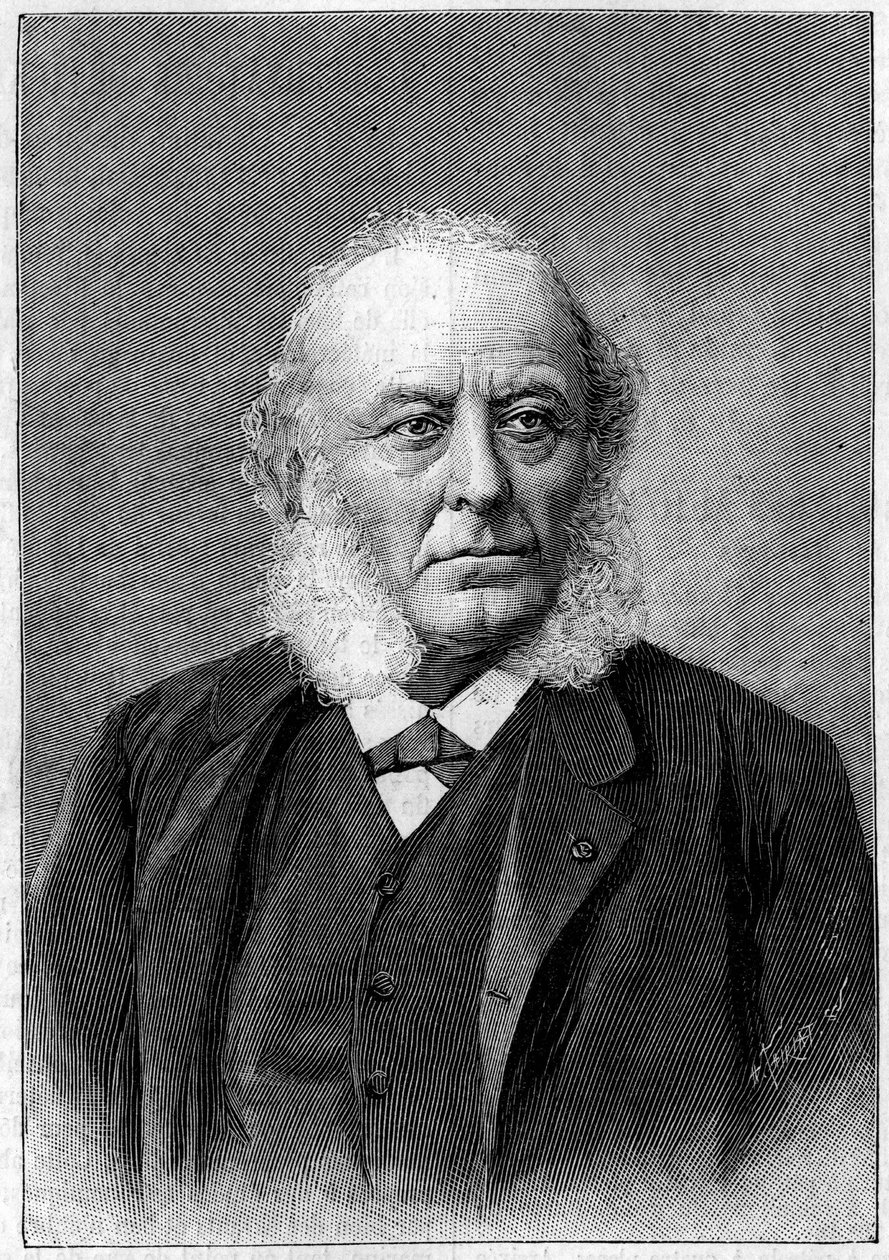 Portret van Dr. Aristide Verneuil (1823-1895), Franse chirurg, lid van de Academie van Wetenschappen en de Academie voor Geneeskunde. Gravure in 
