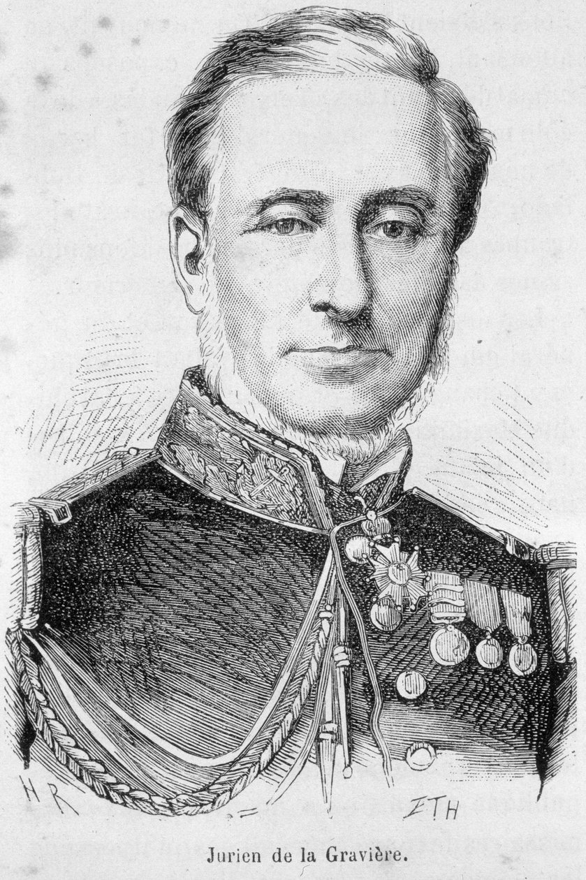 Portret van Edmond Jurien de La Graviere (1812-1892), Franse admiraal door Unknown artist