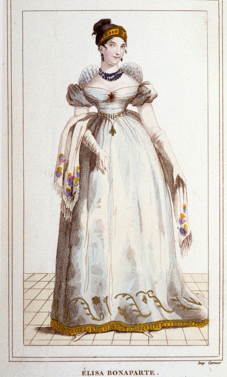 Portret van Elisa Bonaparte (Maria Anna genaamd Eliza) door Unknown artist