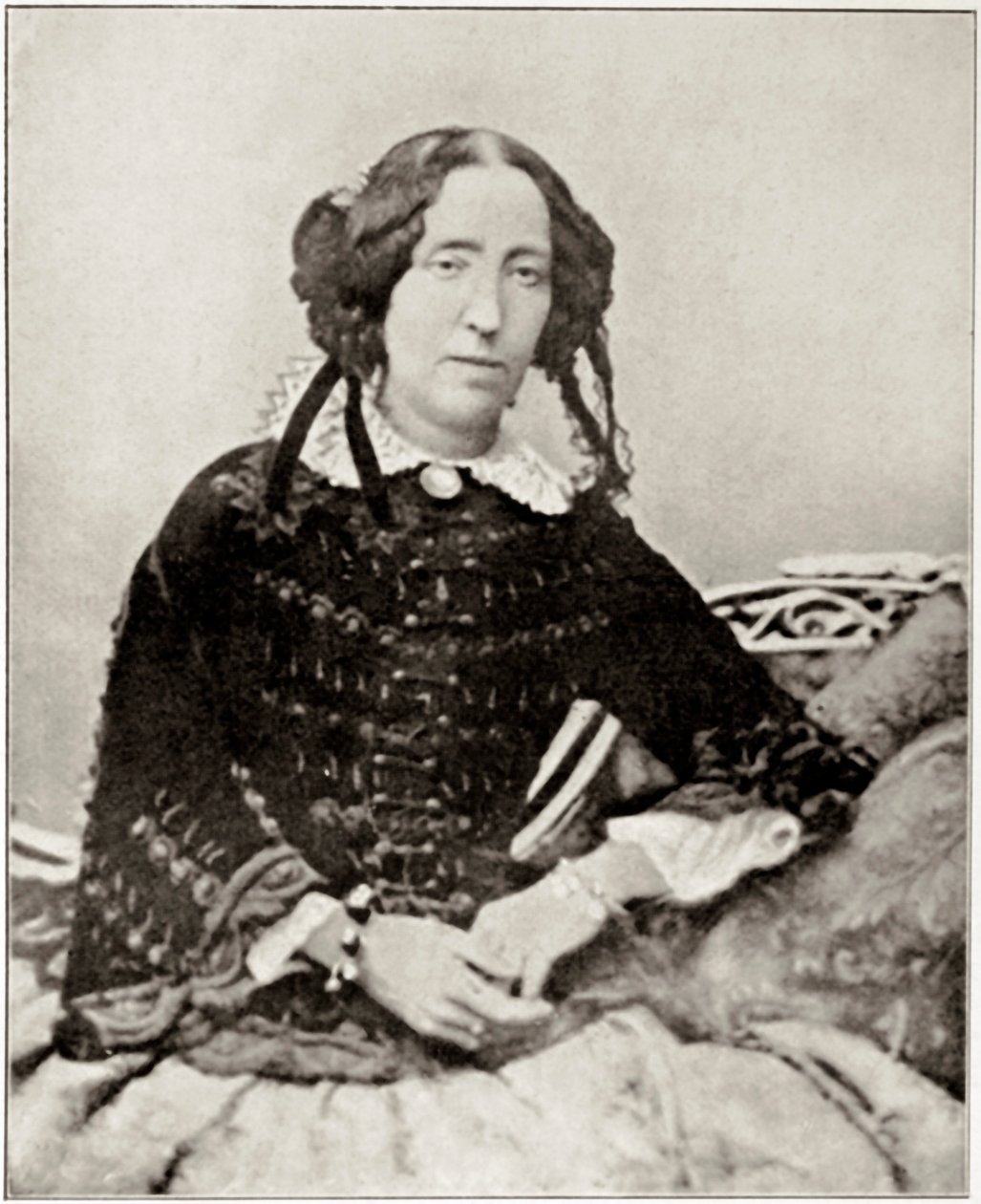 Portret van Emma Roberts, enkele maanden verloofd met de Italiaanse patriot Giuseppe Garibaldi (1807-1882). Naar een foto. Privécollectie door Unknown artist