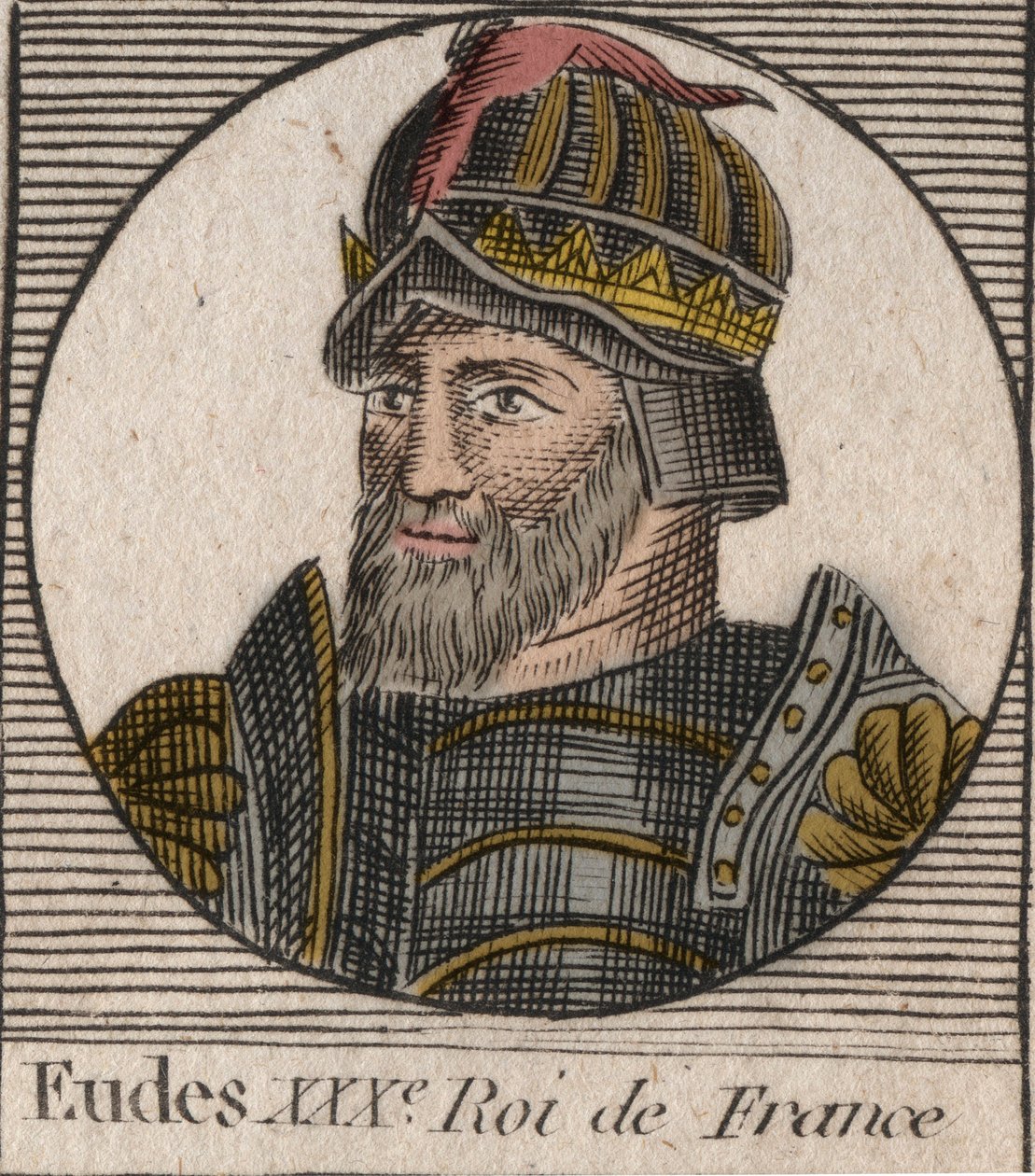 Portret van Eudes (ca. 860-898), graaf van Parijs en Troyes, later koning van Frankrijk (gravure uit 