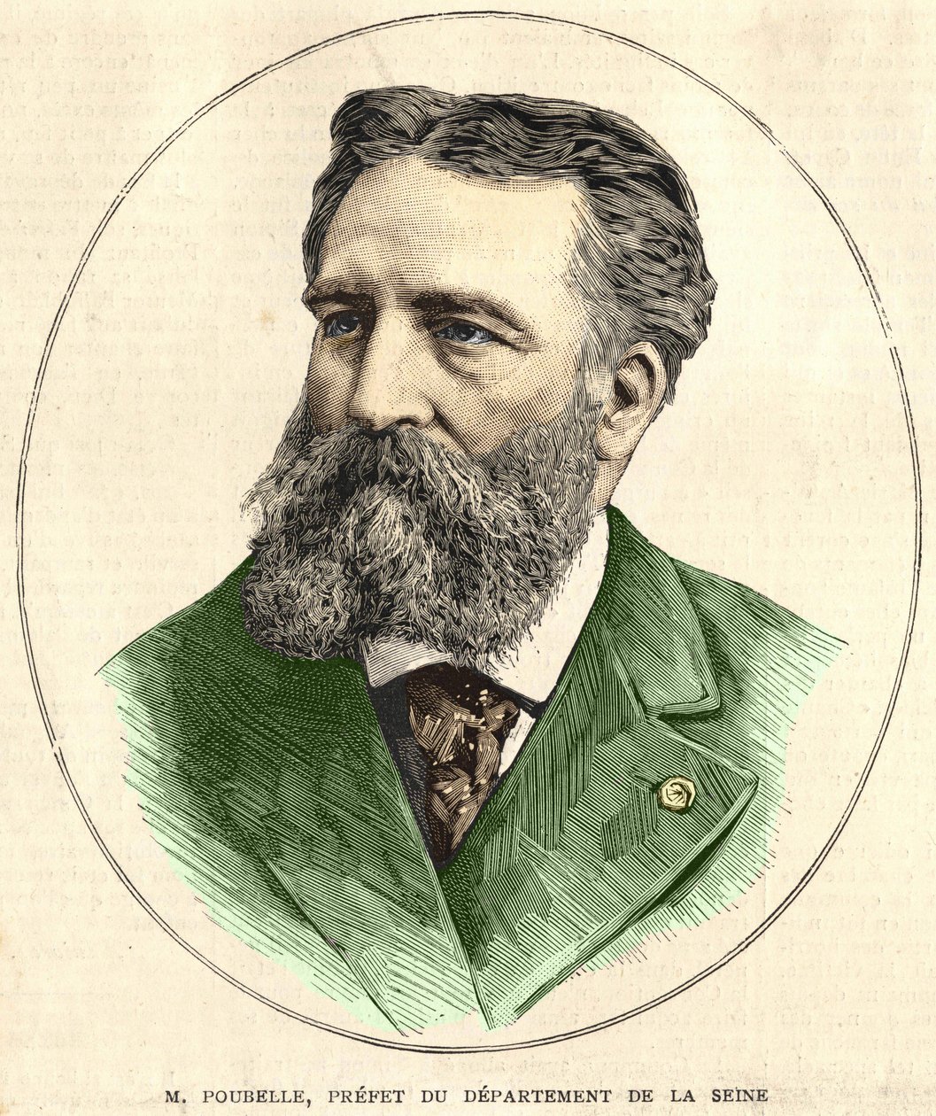 Portret van Eugene Rene Poubelle (1831 - 1907), Franse ambtenaar en prefect van de Seine. Coll. Bianchetti door Unknown artist