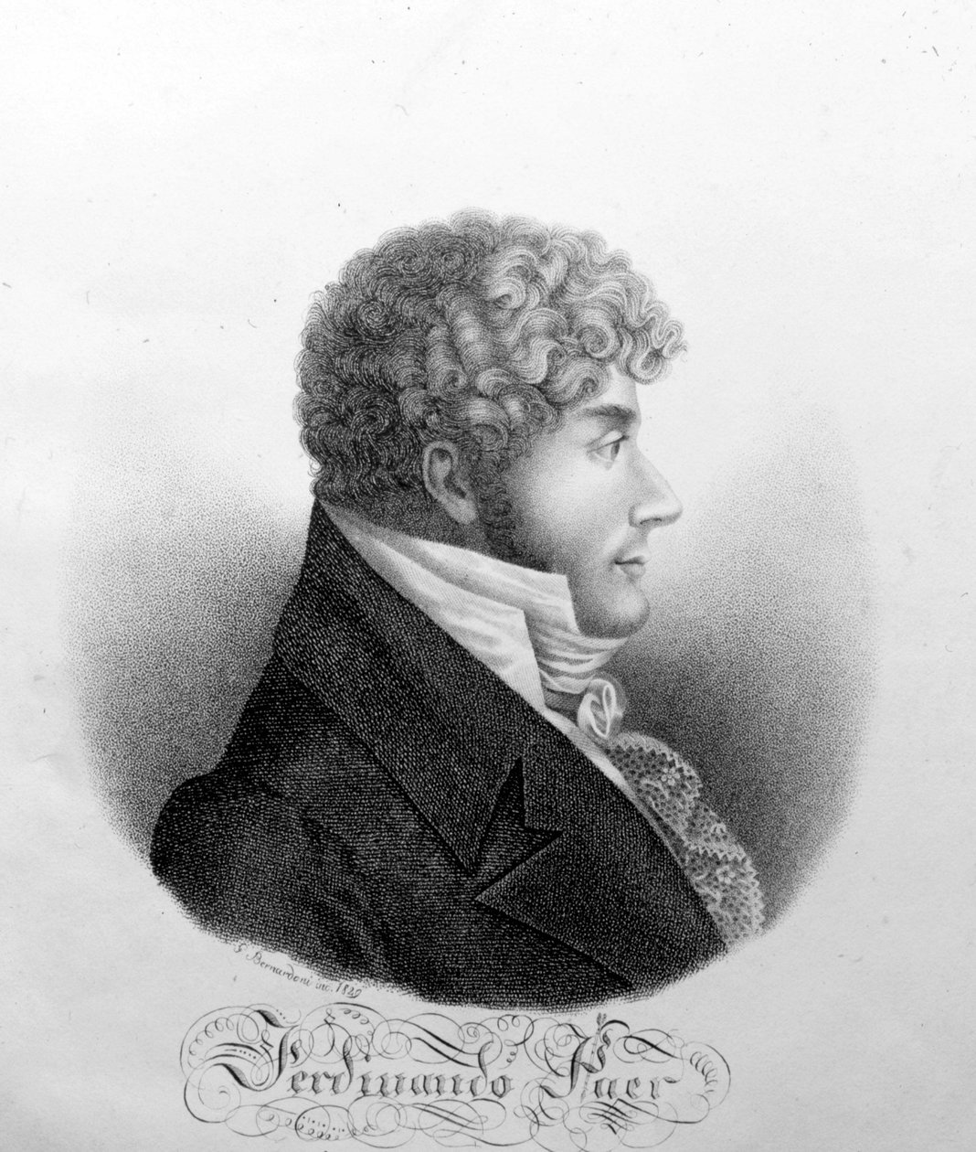 Portret van Ferdinando Paer. Italiaanse componist (1771-1839). door Unknown artist