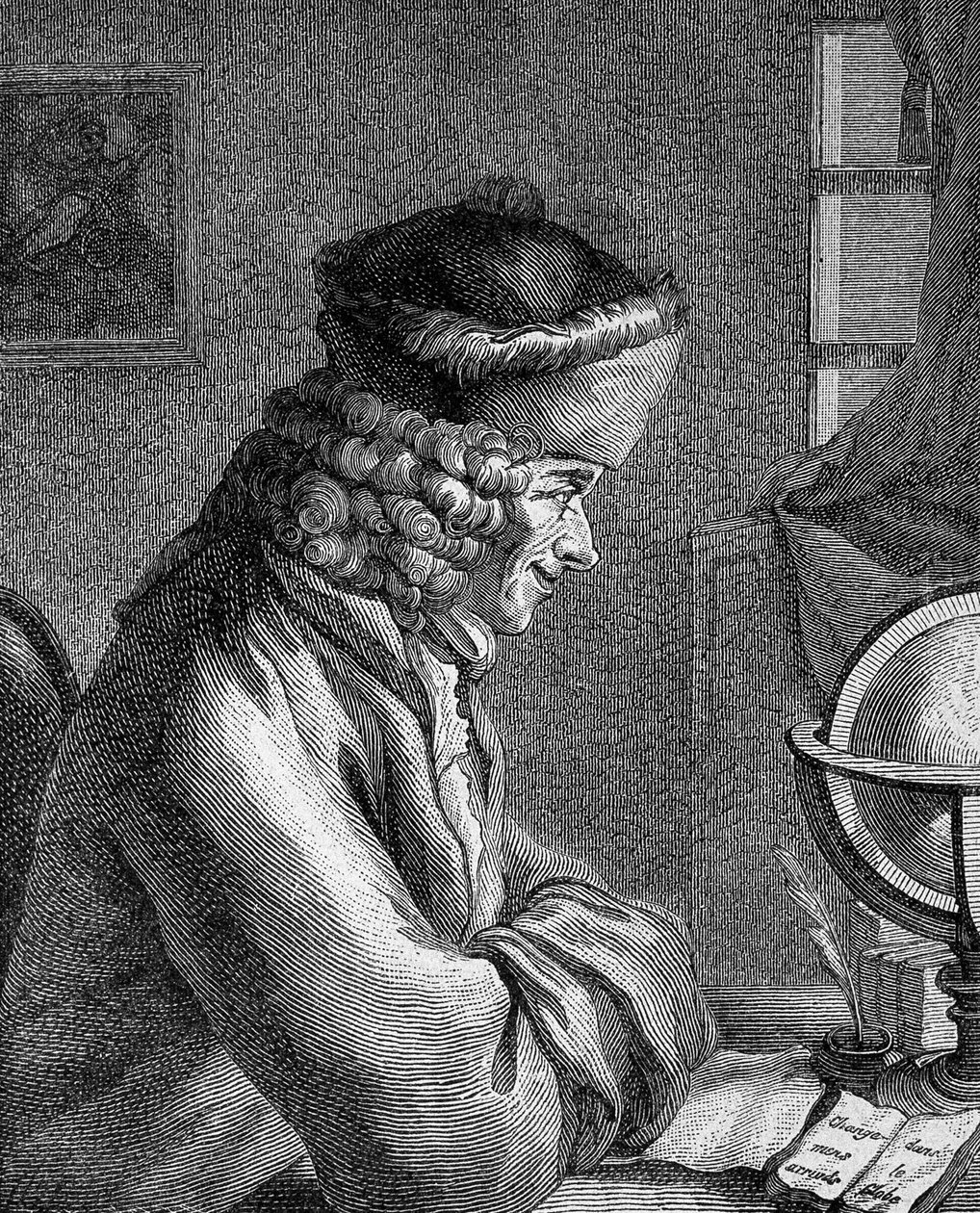 Portret van Francois Marie Arouet, bekend als Voltaire (1694 - 1778) in het Chateau de Ferney in 1764 door Unknown artist