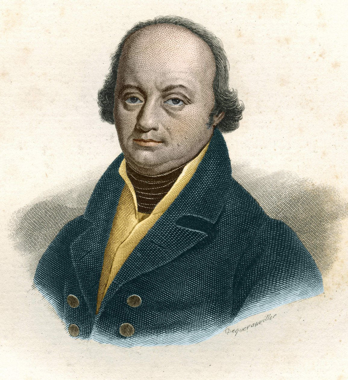 Portret van Franz-Joseph Gall (1758 - 1828), Duitse arts (gravure 19e eeuw) door Unknown artist