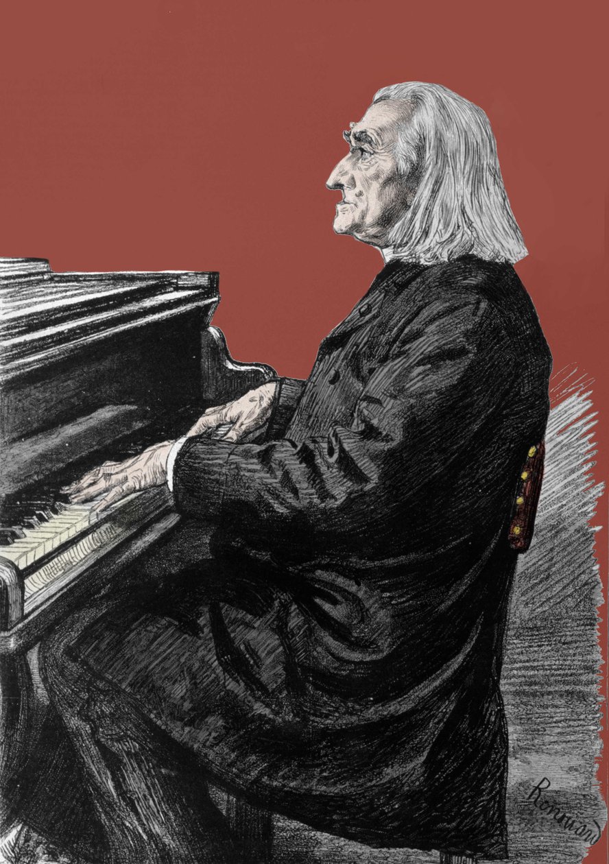 Portret van Franz Liszt (1811-1886), Hongaarse pianocomponist en pianist door Unknown artist