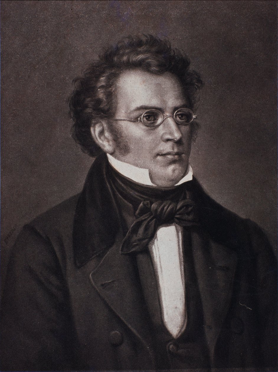 Portret van Franz Schubert (gravure) door Unknown artist