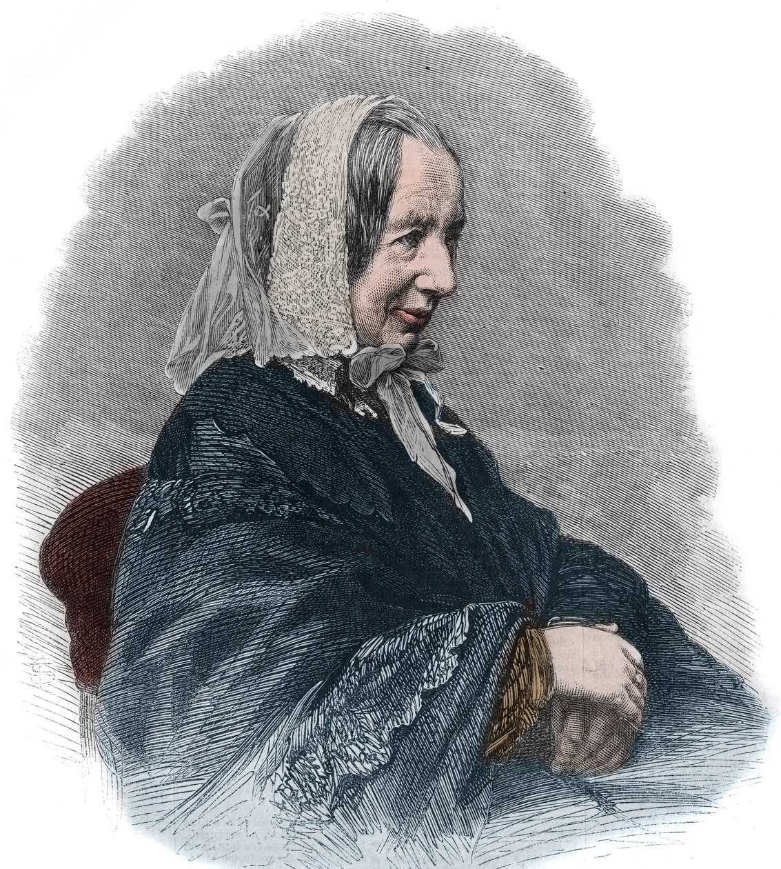 Portret van Fredrika Bremer (1801-65) (gravure) een Zweedse schrijfster en feministische activiste door Unknown artist